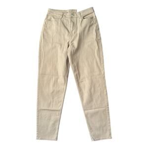 New H&M Khaki Denim High Waist Straight Leg Jeans